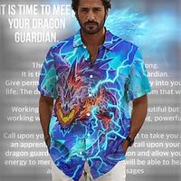Dragon Guardian x LU | Men's Dragon Mythical Creature Dark Style Shirt Short Sleeves Lightinthebox