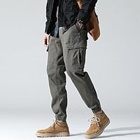 Men's Work Pants Hiking Cargo Pants Hiking Pants Trousers Winter Outdoor Regular Fit Ripstop Quick Dry Multi Pockets Breathable Cotton Bottoms Army Green Black Grey Khaki Hunting Fishing Climbing 28 Lightinthebox - thumbnail