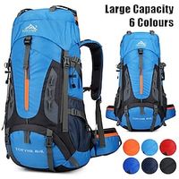 Men's Backpack School Bag Bookbag Functional Backpack Tactical Backpack Outdoor Camping  Hiking Traveling Color Block Nylon Large Capacity Waterproof Breathable Zipper / Black / sapphire / dark blue miniinthebox - thumbnail