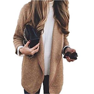 women's deep v neck pockets open front cardigan jacket trench coat (grey) Lightinthebox