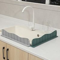 19 inch Silicone Sink Standing Splash Guard Mat, Long Water Draining Pad Countertop Protector Faucet Cover for Kitchen Bathroom Deck Lightinthebox