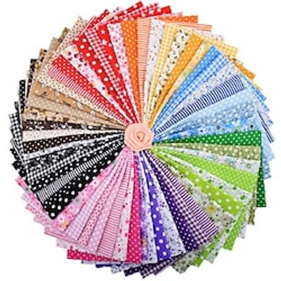 56pcs/set 9.849.84inch Cotton Fabric Sewing Fabric 100% Cotton Flower Printed Fabric For DIY Crafts Projects Quilting miniinthebox