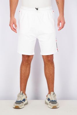 Mens Side Star Print Drawstring Short White Mens Side Star Print Drawstring Short White