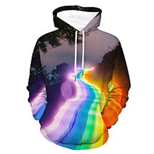 Men's Pullover Hoodie Sweatshirt Rainbow Graphic Prints Print Hooded Daily Sports 3D Print 3D Print Casual Hoodies Sweatshirts  Long Sleeve 1 2 3 miniinthebox