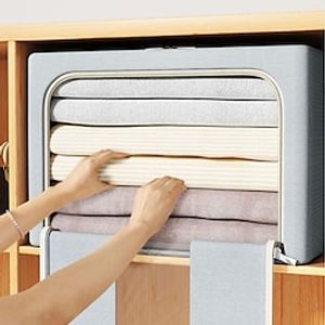 1PC Oxford Cloth Waterproof Storage Box Foldable Steel Frame Storage Box Transparent Window Storage Box Wardrobe Storage Box Car Storage Box Desktop Storage Box Moving Storage Box Lightinthebox