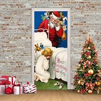 Christmas 3D Stickers Waterproof Door Stickers Xmas Door Mural Peel Self Adhesive Wallpaper PVC Sticker Removable Wall Decal for Home Office Decoration miniinthebox - thumbnail