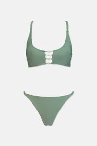 Womens Bikini Set With Sea Shells  Verde