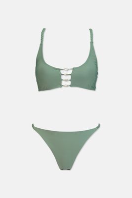 Womens Bikini Set With Sea Shells  Verde