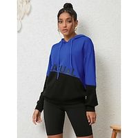 Europe and the United States trend round neck head autumn and winter new hooded long-sleeved hoodie for women Lightinthebox - thumbnail