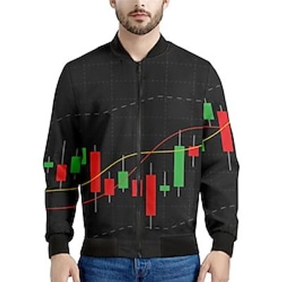 Line Casual Men's Bomber Jacket Coat Sports  Outdoor Daily Wear Going out Fall  Winter Standing Collar Long Sleeve Red Dark Navy S M L Polyester Weaving Jacket Lightinthebox
