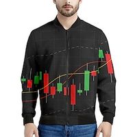Line Casual Men's Bomber Jacket Coat Sports  Outdoor Daily Wear Going out Fall  Winter Standing Collar Long Sleeve Red Dark Navy S M L Polyester Weaving Jacket Lightinthebox - thumbnail