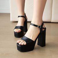 Women's Sandals Platform Sandals Daily Buckle Chunky Heel Peep Toe Casual Comfort Walking Rubber Buckle Black White Lightinthebox