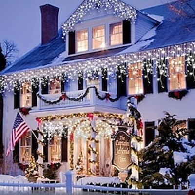 1pc Icicle Lights Outdoor, Solar Curtain Lights 13FT 96 LEDs 8 Modes Icicle Christmas Lights With 16 Drops, Yard Light Icicle String Lights, Waterproof Fairy Lights for Indoor Patio Tree House Decor, Lightinthebox