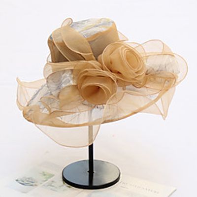 Women's Party Hat Party Club Embroidered Solid Color Light Blue Light Purple Hat / Winter / Spring / Summer miniinthebox