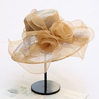 Women's Party Hat Party Club Embroidered Solid Color Light Blue Light Purple Hat / Winter / Spring / Summer miniinthebox - thumbnail