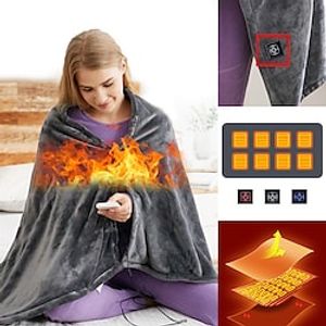 Heated Wearable Blanket, Oversied Lazy Hoodie with Large Heating Area on Back Cozy Sherpa Sweatshirt Therapy Heat Blacket for Sofa/ Bed/ Nightwork/ Outdoor miniinthebox