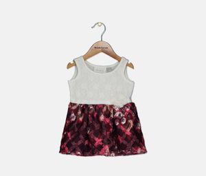 Toddlers Floral Dress  Rapsberry Pink