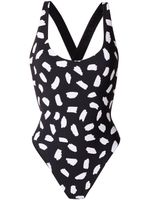 Off-White printed swimsuit - Black - thumbnail