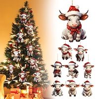 Christmas Tree Ornaments Hanging 2D Acrylic Decorations Christmas Ornament 2023 Crafts Hanging Ornament New Year Festive Party Supplies Room Hanging Decor miniinthebox - thumbnail