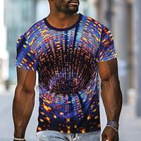 Geometric Geometric Pattern Dot Fashion Designer Abstract Men's 3D Print T shirt Tee Street Sports Outdoor T shirt Dark Blue Crew Neck Shirt Summer Spring Clothing Apparel S M L XL XXL XXXL Lightinthebox