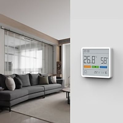 Duka Atuman Mute Temperature Humidity Clock - High-Precision Baby Room Monitor with Large LCD Screen (C/F) miniinthebox