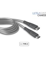 Force Power Ultra Reinforced USB C To USB C Cable 2 Meter 3A Grey