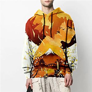 Men's Pullover Hoodie Sweatshirt Cartoon Graphic Front Pocket Print Casual Daily Weekend 3D Print Casual Retro Hoodies Sweatshirts  Blue Purple Pink Lightinthebox