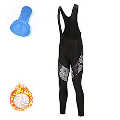 21Grams Men's Cycling Bib Tights Winter Fleece Spandex Bike Bib Tights Quick Dry Moisture Wicking Sports Black Mountain Bike MTB Road Bike Cycling Clothing Apparel Bike Wear  Stretchy  Athleisure Lightinthebox