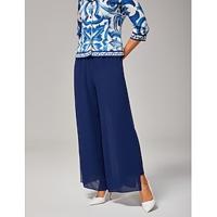 Women's Layered Look Wide Leg Pants Two Layer Design Slit Stretch Fabric Flowy Chiffon Elegant Stylish Casual Work Daily Fall