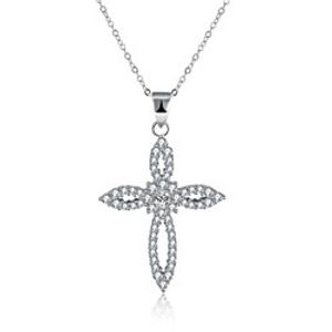 Women's Cubic Zirconia Pendant Necklace Geometrical Cross Fashion Imitation Diamond S925 Sterling Silver White 405 cm Necklace Jewelry 1pc For Gift Daily miniinthebox