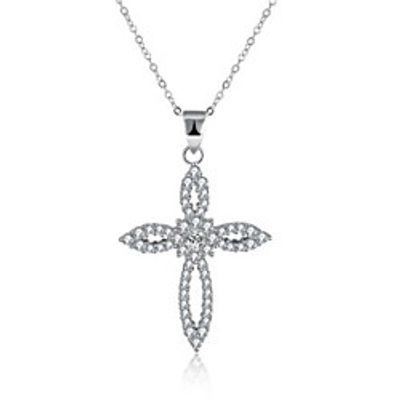 Women's Cubic Zirconia Pendant Necklace Geometrical Cross Fashion Imitation Diamond S925 Sterling Silver White 405 cm Necklace Jewelry 1pc For Gift Daily miniinthebox