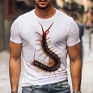 Men's Unisex Tee T shirt Shirt 3D Print Graphic Prints Insects Print Short Sleeve Daily Tops Casual Designer Big and Tall White / Summer miniinthebox