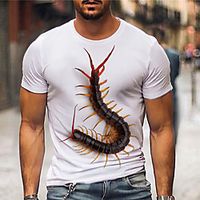 Men's Unisex Tee T shirt Shirt 3D Print Graphic Prints Insects Print Short Sleeve Daily Tops Casual Designer Big and Tall White / Summer miniinthebox - thumbnail