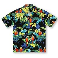 Men's Shirt Summer Hawaiian Shirt Floral Tropical Graphic Prints Parrot Turndown Green Casual Going out Short Sleeves Button-Down Print Clothing Apparel Tropical Hawaiian Designer Casual Lightinthebox - thumbnail