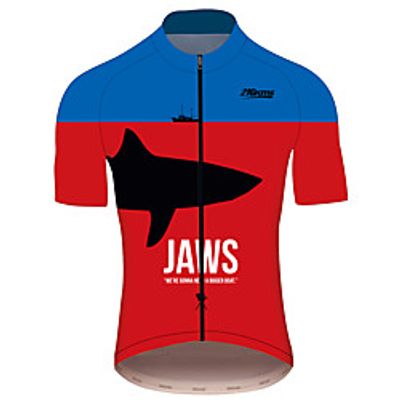 21Grams JAWS Movie Men's Short Sleeve Cycling Jersey - RedBlue Bike Jersey Top Quick Dry Breathable Reflective Strips Sports Summer 100% Polyester Mountain Bike MTB Road Bike Cycling Clothing Apparel Lightinthebox