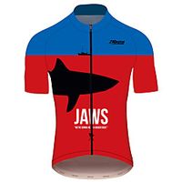 21Grams JAWS Movie Men's Short Sleeve Cycling Jersey - RedBlue Bike Jersey Top Quick Dry Breathable Reflective Strips Sports Summer 100% Polyester Mountain Bike MTB Road Bike Cycling Clothing Apparel Lightinthebox - thumbnail