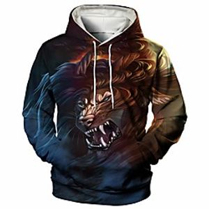 Men's Pullover Hoodie Sweatshirt Graphic Animal Casual Daily Weekend 3D Print Casual Hoodies Sweatshirts  Yellow Lightinthebox