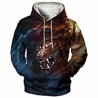 Men's Pullover Hoodie Sweatshirt Graphic Animal Casual Daily Weekend 3D Print Casual Hoodies Sweatshirts  Yellow Lightinthebox - thumbnail