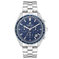 Beverly Hills Polo Club Men's Multi Function Display Watch & Metal Strap, Silver - BP3372X.390