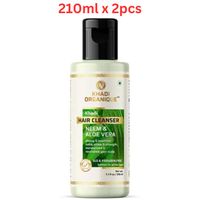 Khadi Organique Neem & Aloe vera Hair cleanser (SLS & Paraben free) 210ml (Pack Of 2)