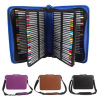 160 Slots PU Art Pencil Case Cosmetic Makeup Bag Storage Stationery Zipper Pouch - thumbnail