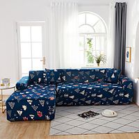 Sofa Cover The Christmas Tree Color Blue Print Dustproof  Stretch  Super Soft Fabric (You will Get 1 Throw Pillow Case as free Gift) miniinthebox - thumbnail