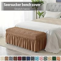 1pc Dining Bench Cover Long Bench Cover Bubble Piano Bench Slipcover Stretch Washable Removable Chair Protector For Living Room Hotel Kitchen Bedroom Home Decor Lightinthebox - thumbnail