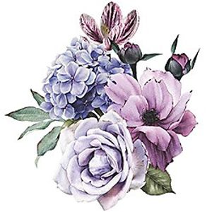 peony flower wall stickers romantic floral wall decals girls bedroom living room wall art home decor (blue purple) Lightinthebox