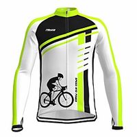 21Grams Men's Long Sleeve Cycling Jersey Summer Spandex White Stripes Fluorescent Bike Top Mountain Bike MTB Road Bike Cycling Quick Dry Moisture Wicking Sports Clothing Apparel  Athleisure Lightinthebox - thumbnail