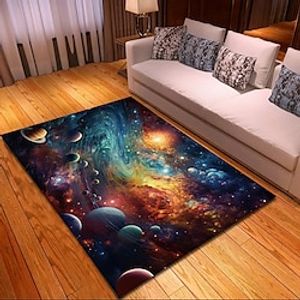 Blacklight Rug UV Reactive Glow in the Dark Area Rug Kitchen Mat Non-Slip Oil Proof Trippy Galaxy Floor Mat Livingroom Rug Indoor Outdoor Mat Bedroom Decor Bathroom Mat Entrance Rug Door Mat Lightinthebox
