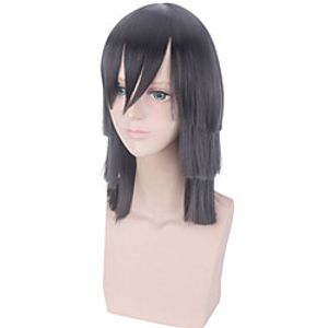 demon slayer's blade yihei xiaobani black layered short hair cosplay anime fake discovery character model miniinthebox