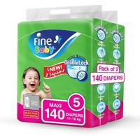 Fine Baby Diaper Double lock Max Mega Pack Supernova (Pack of 140)