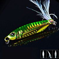 1 pcs Fishing Lures Spoons Metal Bait Jig Head with Feather Bass Trout Pike Lure Fishing Lightinthebox - thumbnail