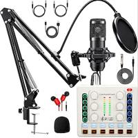 Microphone Bundle withM8 Sound Card Condenser Studio Microphonefor Laptop ComputerVlog Living Broadcast Live Streaming Lightinthebox